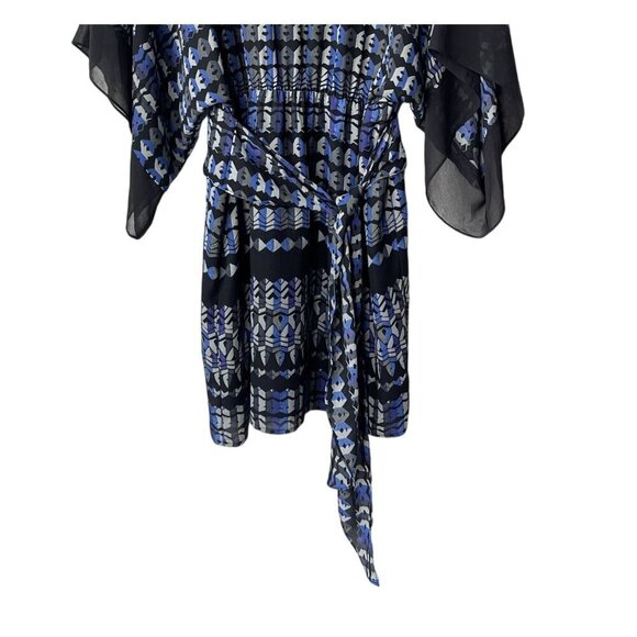 BCBG MAXAZRIA Mini Dress Size S Whimsigoth Fairy Grunge Batwing Sleeves Cocktail - Picture 5 of 11